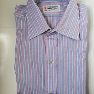 Turnbull & Asser Pink and Blue Cotton Dress Shirt